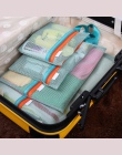 4 sztuk/zestaw siatki podróży organizator zestaw torba na ubrania torba podróżna torba na buty bagażu zamek woreczek opakowaniow