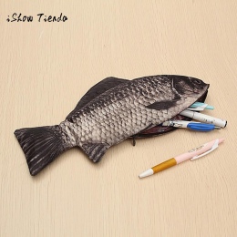 Karpia pióro torba realistyczny kształt ryby Make-up etui na długopis ołówek etui na zamek błyskawiczny makijaż etui na co dzień