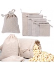 1/5 PC ręcznie bawełna zwykły cukierki organizator torby na prezenty etui ze sznurka worek do przechowywania żywności ślub kuchn