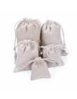 1/5 PC ręcznie bawełna zwykły cukierki organizator torby na prezenty etui ze sznurka worek do przechowywania żywności ślub kuchn