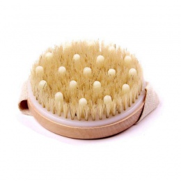 95 MM okrągły dłoni szczotka do kąpieli z naturalnego włosia łazienka do czyszczenia szczotka Spa masażu peeling drewniane szczo
