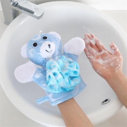 Nowe rękawice kąpielowe 1 Pc kąpiel dla dzieci pocierać rękawice prysznic mycia ciała Puff Mesh netto piłka łazienka codziennego