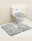 3 sztuk dywan zestaw łazienka 3D kamień drukowanie antypoślizgowa mata do kąpieli łazienka kuchnia dywan wycieraczki Decor deska