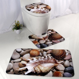 3 sztuk/zestaw Ocean wzór mata do kąpieli łazienka antypoślizgowa zestaw Mat flanelowe chłonne deska klozetowa pokrywa dywan akc