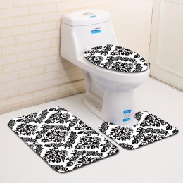 Honlaker 3 sztuk/zestaw europejski geometryczne wzory maty do kąpieli antypoślizgowe łazienka mata wc dywan + pokrywa