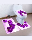 3 sztuk boże narodzenie łazienka antypoślizgowa podstawka + pokrywka na papier toaletowy + zestaw mat do kąpieli wzór łazienka z