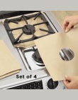 4 sztuk wielokrotnego użytku kuchenka gazowa kuchenka Top Burner Protector pokrywa Liner do czyszczenia teflonowe płyta gazowa P