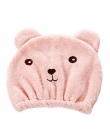 Słodkie niedźwiedź czapka z daszkiem dla kobiet do kąpieli włosy owinięte ręczniki z mikrofibry prysznic kapelusze czapki szybko