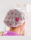 1 PC kolor losowo Dot wodoodporny prysznic czapka z daszkiem zagęścić elastyczne kąpiel kapelusz czepek kąpielowy dla kobiet wło