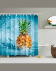 Naturalny wzór ananas/kwiat/liść poliester zasłony prysznicowe zmywalny wysokiej jakości kolorowe zasłony do łazienki prysznic