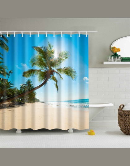 Wysokiej jakości plaża morze powłoki drukowane zasłony prysznicowe wanna do kąpieli kurtyny ekranu produkty wodoodporne wystrój 