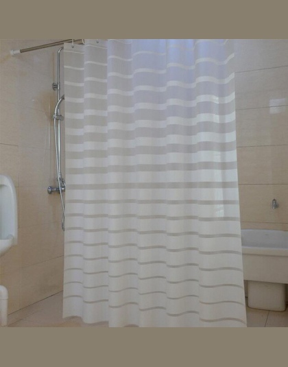 Z tworzywa sztucznego prysznic zasłony PEVA białe paski wanna do kąpieli kurtyny ekranu do domu hotelu łazienka wodoodporna form