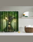 Las drzewa drukowane 3d wanna zasłony wodoodporna tkanina poliestrowa zmywalny łazienka zasłona prysznicowa ekran z hakami akces
