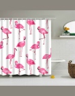 Flamingo zwierząt pies Hippo kot poliester różowy zasłona prysznicowa wysokiej jakości zmywalna Decor kolorowe zasłony do łazien