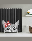 Cute Cat 3D zasłona prysznicowa z nadrukiem Cartoon zwierząt tkanina poliestrowa wanna zasłona do łazienki kurtyna dekoracyjna z