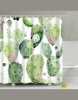 Tropikalne rośliny kaktus drukuj prysznic zasłona do łazienki wodoodporna wanna zasłony poliester zielona kurtyny 180*180 cm 1 P