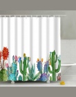 Urijk 180*180 cm wodoodporny prysznic zasłona do łazienki tropikalne rośliny kaktus drukuj wanna zasłony poliester zielona kurty