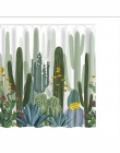 Urijk 180*180 cm wodoodporny prysznic zasłona do łazienki tropikalne rośliny kaktus drukuj wanna zasłony poliester zielona kurty