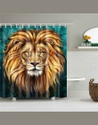 Zwierzęta drukowane lew, tygrys, kot 3d wanna zasłony wodoodporna tkanina poliestrowa zmywalny łazienka zasłona prysznicowa ekra