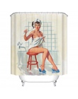 Cartoon dziewczyna drukowane 3d wanna zasłony wodoodporna tkanina poliestrowa zmywalny łazienka zasłona prysznicowa ekran z haka