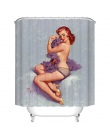 Cartoon dziewczyna drukowane 3d wanna zasłony wodoodporna tkanina poliestrowa zmywalny łazienka zasłona prysznicowa ekran z haka