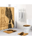 4 sztuk/zestaw dywan łazienka podnóżek afrykańska kobieta mata do kąpieli i pod prysznic zestaw zasłon pcv toaleta deska klozeto