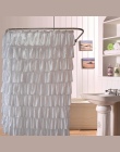 LumiParty zwykły kolor wodoodporna z tektury falistej krawędzi zasłona prysznicowa potargane łazienka kurtyna dekoracyjna-25
