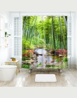 3d ogród kwiat zasłony prysznicowe uroda natura bambusa Stream łazienka kurtyna zagęścić wodoodporna zagęszczony zasłona wanny