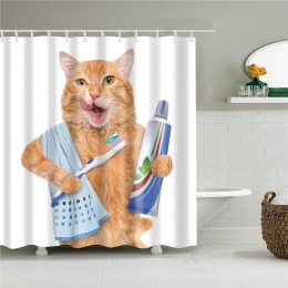 Nowy Nordic kot kreskówka drukowanie do kąpieli wodoodporny prysznic zasłony prysznicowe łazienka kurtyny zmywalny poliestrowa e