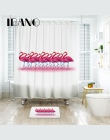 IBANO Flamingo zasłona prysznicowa wodoodporna tkanina poliestrowa zasłona wanny do łazienki z 12 sztuk haczyki z tworzywa sztuc