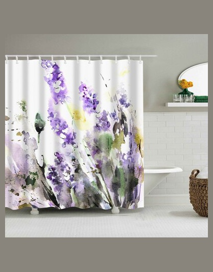 Kolorowe natura kwiaty wodoodporny poliester zasłony prysznicowe przyjazne dla środowiska wysokiej jakości łazienka zasłony niew