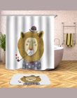 Cartoon zwierząt zasłona prysznicowa wodoodporna wanna zasłony do wanna do łazienki kąpielowa bardzo duże szerokości 12 sztuk ha