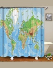 Mapa świata tkaniny zasłony prysznicowe do łazienki wodoodporna zasłona do łazienki zasłona zasłona wanny dla domu
