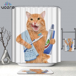 VOZRO wodoodporna 3d Lovelycat dekoracyjne łazienka zasłona prysznicowa Bape Cortina Rideau De Douche dekoracje ślubne Douchegor