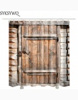 3d drzwi z drewna wystrój domu luksusowy prysznic zasłony Cortinas Ducha Drop Shipping wodoodporna wanna zasłona do łazienki