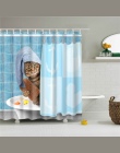 Boże narodzenie kot kreskówka druku zasłony prysznicowe do łazienki zasłona prysznicowa zmywalna wanna Decor tkanina poliestrowa