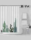 IBANO Tropical Cactus zasłona prysznicowa wodoodporna tkanina poliestrowa zasłona wanny do łazienki udekoruj z 12 sztuk haczyki 