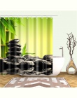 Bambusa i kamienie z nadrukiem 3d wanna zasłony wodoodporna tkanina poliestrowa tkanina zmywalny łazienka zasłona prysznicowa wy