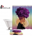 Miracille moda afrykańska kobieta wzór wodoodporny poliester tkaniny zestaw zasłon antypoślizgowe dywaniki dywan dla toaleta wc