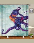 OLOEY Ocean Turtle wodoodporny prysznic kurtyna Octopus strona główna łazienka zasłony tkanina poliestrowa zasłona wanny dostoso