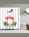 Kolorowe Cartoon jednorożec flamingi wodoodporny prysznic zasłony poliester tkaniny wysokiej jakości odporne na pleśń łazienka z