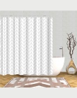 W paski w stylu moda akcesoria łazienkowe home decor zasłona wanny tkaniny zmywalne zasłony prysznicowe wanna ekrany z hakami
