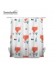 Sweetenlife 150x180 cm śliczne Fox prysznic zasłona do łazienki tkanina poliestrowa wodoodporna kurtyny europejski styl zasłona 