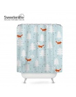 Sweetenlife 150x180 cm śliczne Fox prysznic zasłona do łazienki tkanina poliestrowa wodoodporna kurtyny europejski styl zasłona 