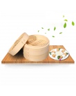 Jedna klatka i jeden pokrywa bambusowe naczynie parowe ryż ryż przekąski warzyw zestaw koszy kuchnia gotowanie narzędzia