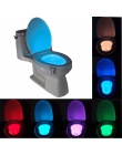 Inteligentny toaleta wc lampka nocna LED ruchu ciała włączanie/Off lampa z czujnikiem na muszlę 8 wielokolorowy lampa toaletowa 