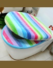 Sedes do łazienki pokrywa zestaw zagęścić miękki, koralowy, aksamitny kolor tęczy na zamek błyskawiczny WC ciepłe wodoodporne WC