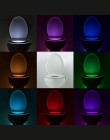Oświetlona łazienka inteligentny wc lampka nocna LED ruchu ciała włączanie/Off lampa z czujnikiem na muszlę 8 wielokolorowy lamp