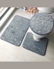 3 sztuk komplet dywaników łazienkowych tłoczenie flanelowe dywaniki podłogowe poduszka deska klozetowa pokrywa łazienka mata WC 