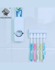 Hourong 1 zestaw automatyczny dozownik pasty do zębów szczoteczka do zębów schowek organizator wieszak montażu na ścianie wanna 